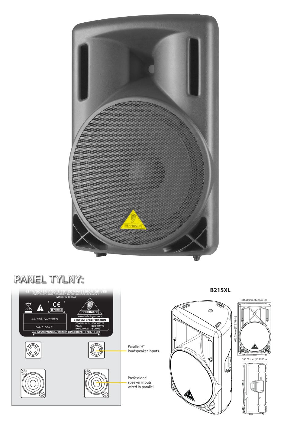 Kolumna pasywna BEHRINGER EUROLIVE B215XL