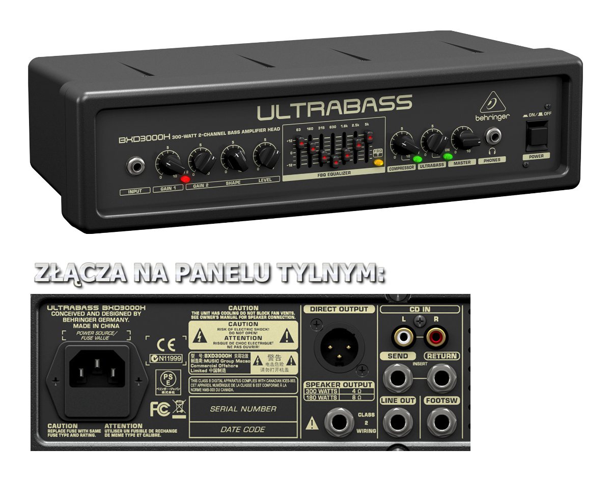 Wzmacniacz basowy BEHRINGER ULTRABASS BXD3000H