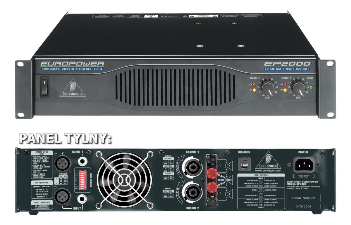 Behringer EUROPOWER EP2000 パワーアンプ Amazon | Behringer パワーアンプ 最大1000W x 2(2オーム) ATR