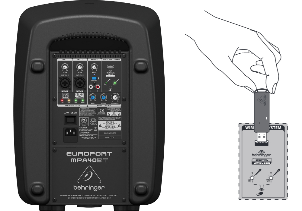 Zestaw nagłośnieniowy BEHRINGER MPA40BT - miniatura