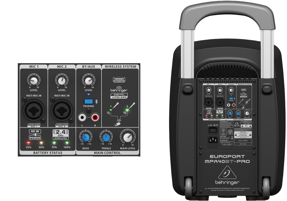 Zestaw nagłośnieniowy BEHRINGER MPA40BT-PRO - miniatura