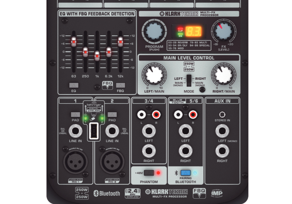Zestaw nagłośnieniowy BEHRINGER PPA500BT - miniatura