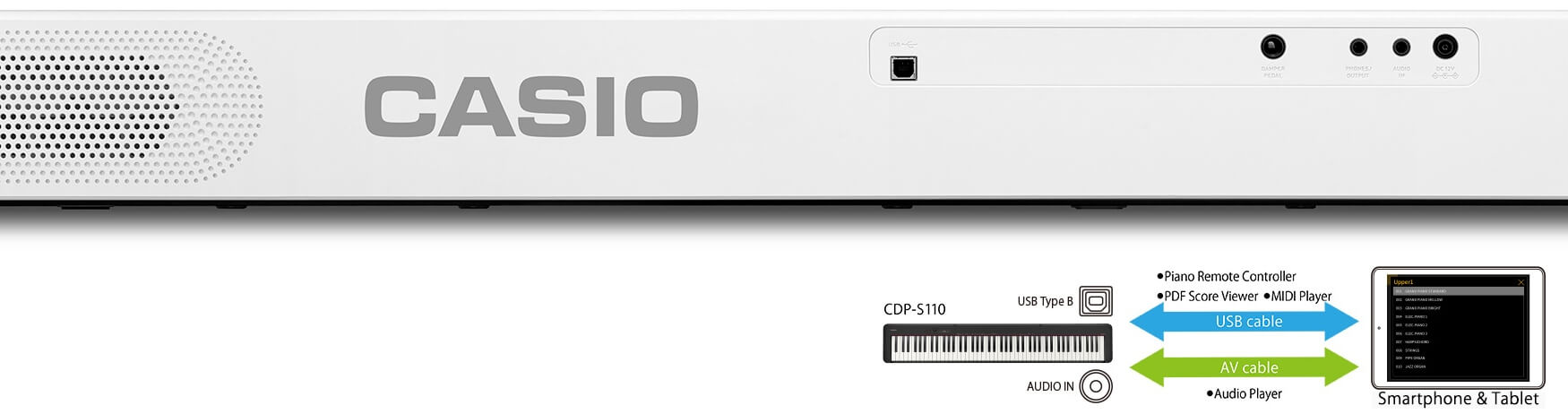 Pianino cyfrowe CASIO CDP-S110 WE - miniatura