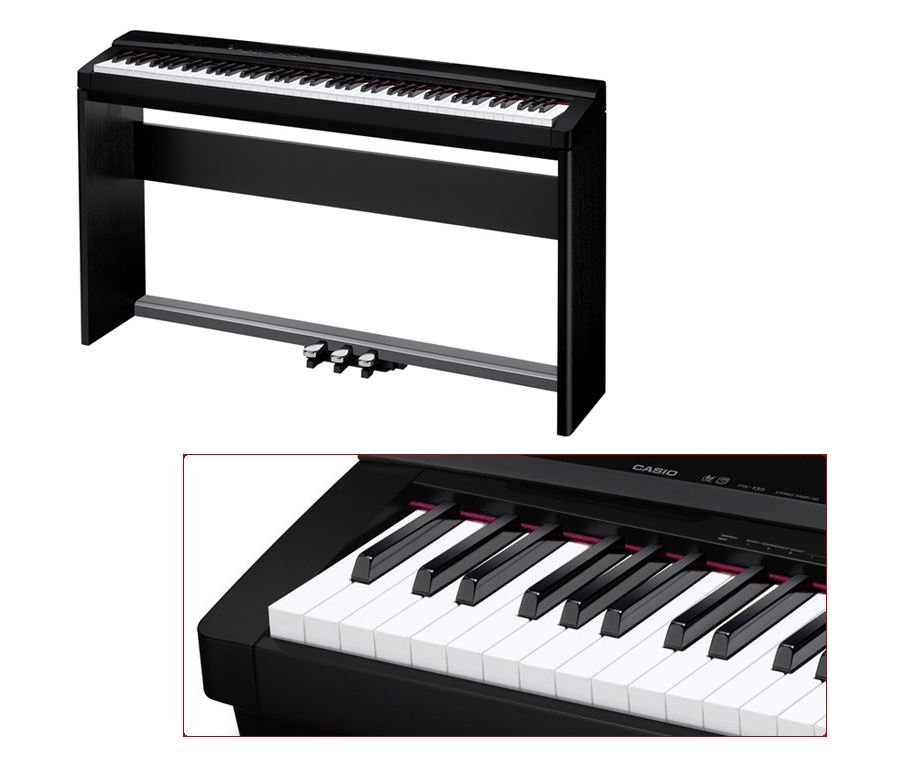 CASIO Privia PX-135 BK + NOGI + LISTWA