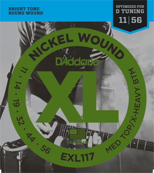Struny do gitary elektrycznej D'Addario EXL117 (11-56) - miniatura