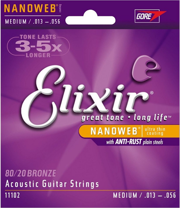 Struny do gitary akustycznej Elixir 11102 Bronze 13-56 - miniatura