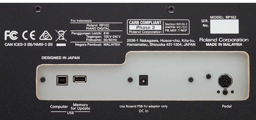 Pianino cyfrowe Roland RP-102 BK - miniatura