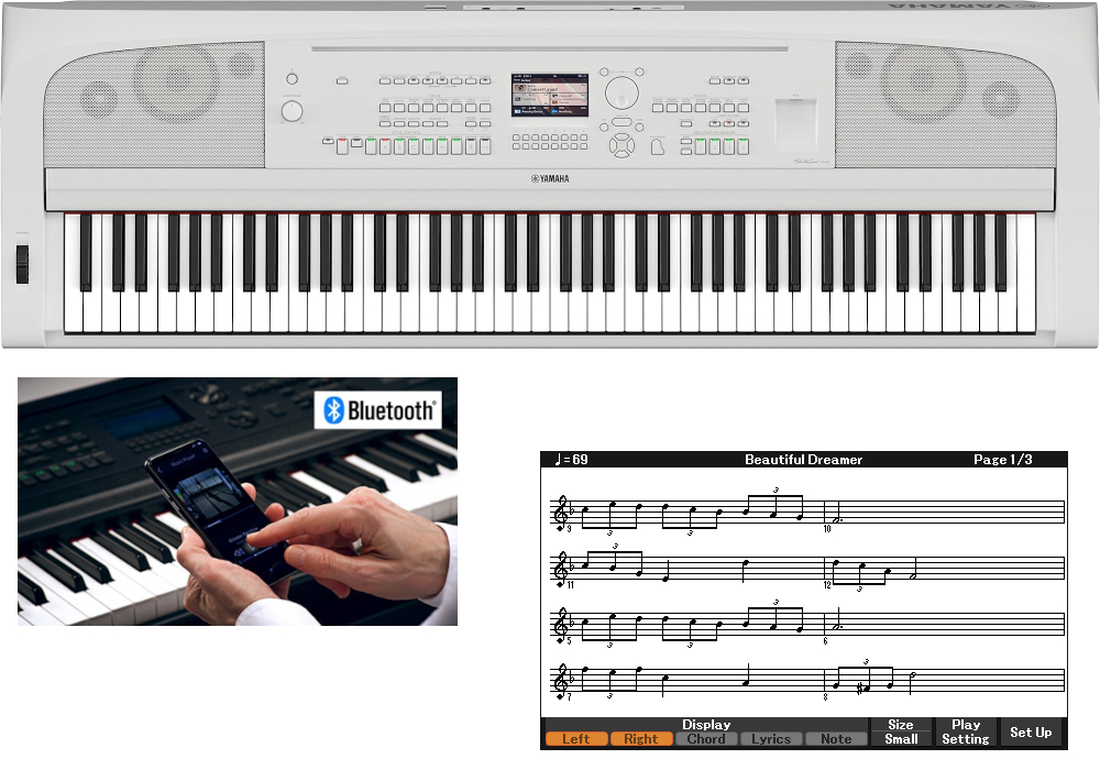 Pianino cyfrowe YAMAHA DGX-670 WH + NOGI - miniatura