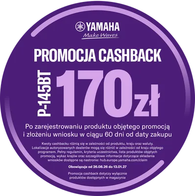 Promocja CASHBACK - odbierz 170 zł zwrotu po zarejestrowaniu zakupu u producenta