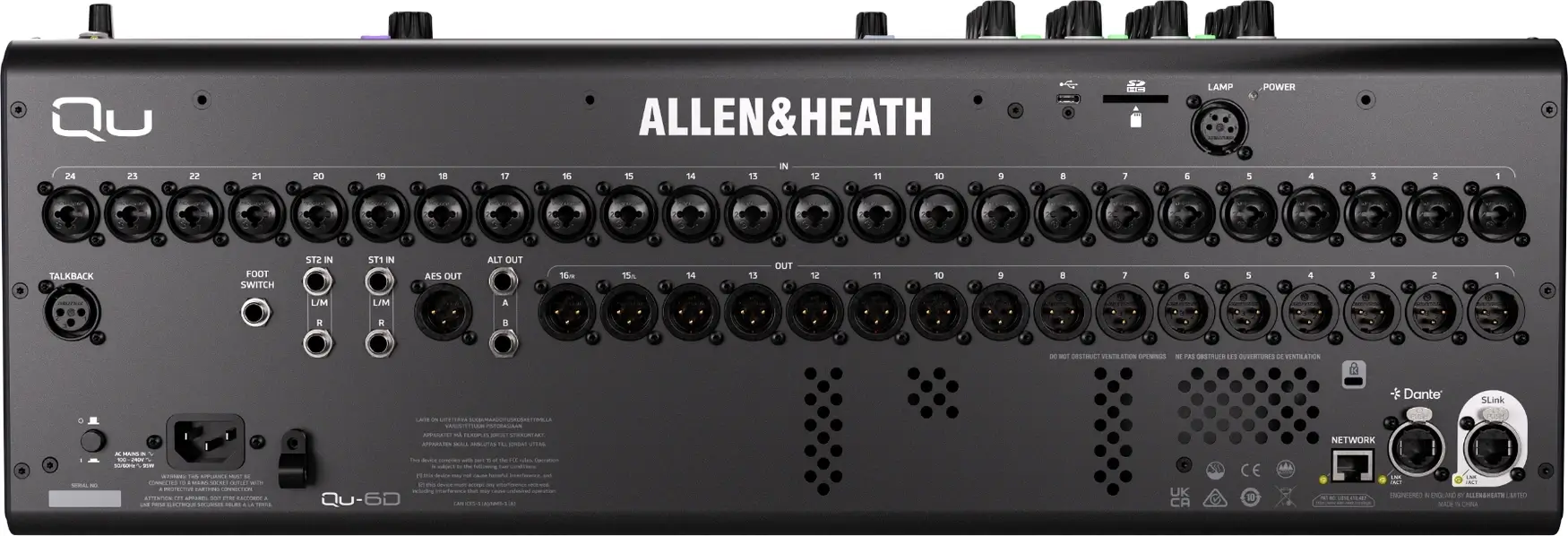 Mikser audio Allen&Heath Qu-6D interfejs Dante - miniatura