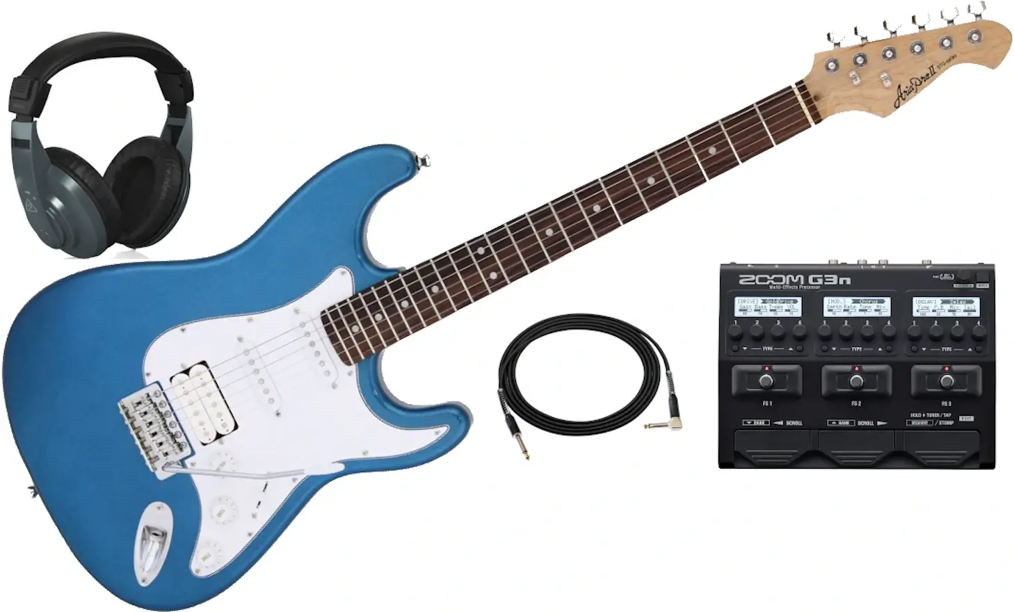 Zestaw gitarowy Aria STG-004 MBL + Zoom G3n /akcesoria 