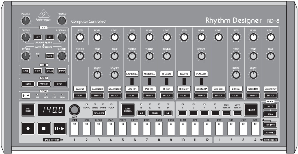 Syntezator  BEHRINGER RD-8 MKII - miniatura