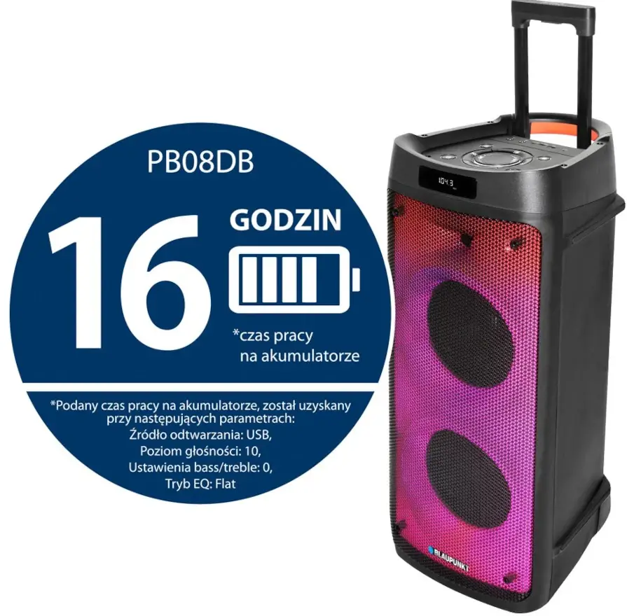 Zestaw nagłośnieniowy BLAUPUNKT PartyBox PB08DB /bluetooth /akumulator - miniatura