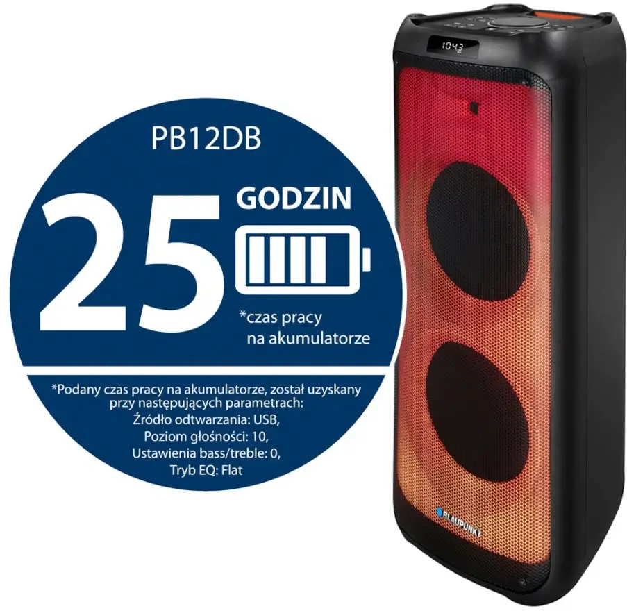 Zestaw nagłośnieniowy BLAUPUNKT PartyBox PB12DB /bluetooth /akumulator - miniatura