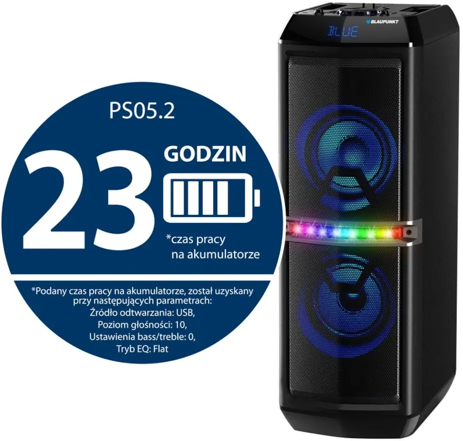 Zestaw nagłośnieniowy BLAUPUNKT PS05.2DB /akumulator /bluetooth - miniatura