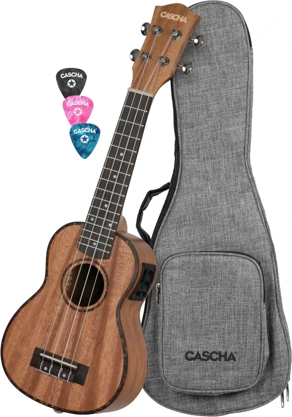 Ukulele sopranowe Cascha E-Soprano Premium Mah /elektroakustyczne - miniatura