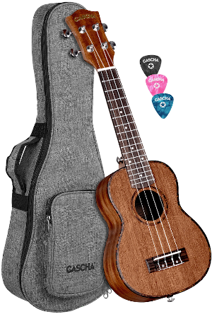 Ukulele sopranowe Cascha HH 2026 Premium Mahogany SET / zestaw