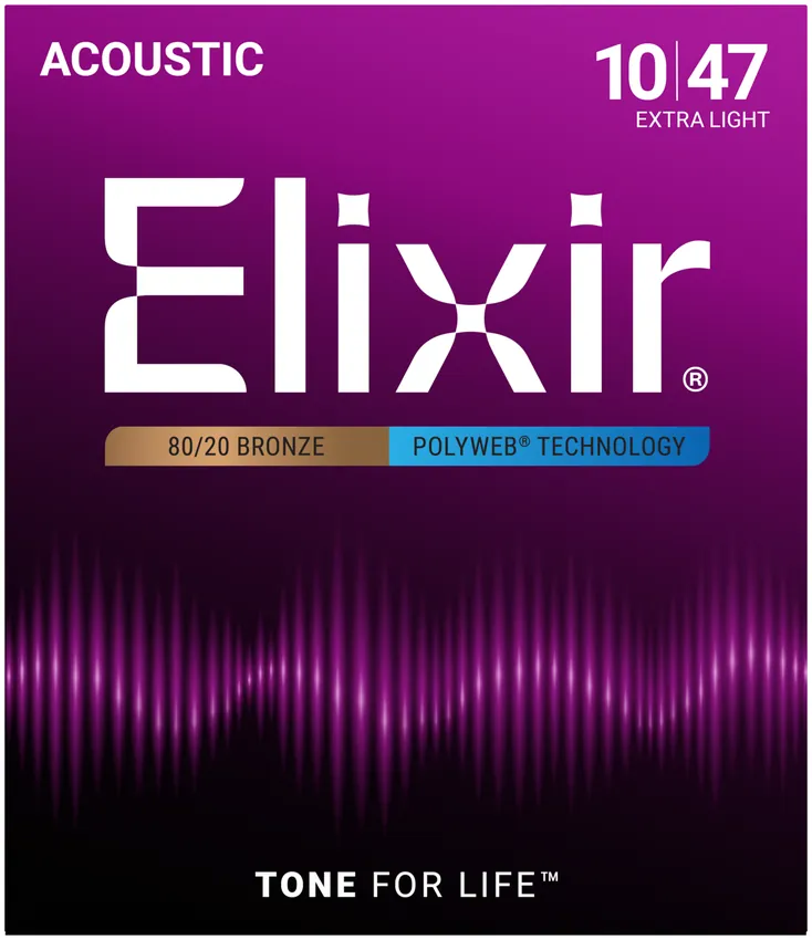 Struny do gitary akustycznej Elixir 11000 PolyWeb 10-47 - miniatura