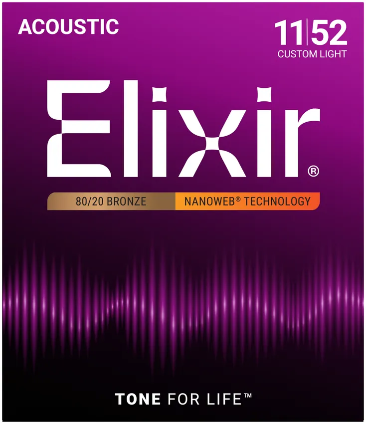 Struny do gitary akustycznej Elixir 11027 Bronze 11-52 - miniatura