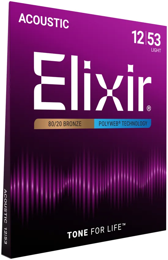 Struny do gitary akustycznej Elixir 11050 PolyWeb 12-53 - miniatura