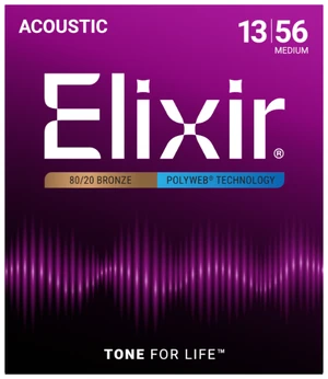 Struny do gitary akustycznej Elixir 11100 PolyWeb 13-56