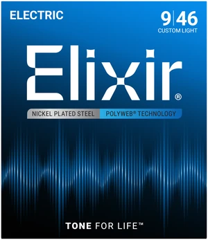 Struny do gitary elektrycznej Elixir 12025 PolyWeb Custom Light 9-46
