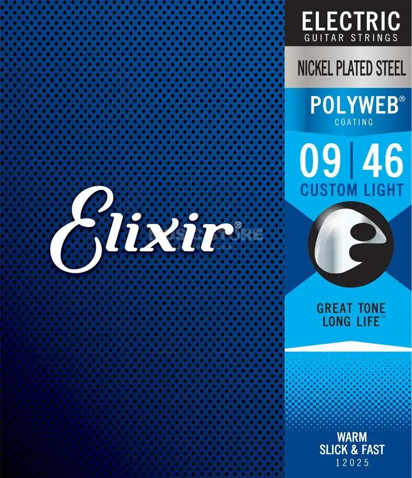 Struny do gitary elektrycznej Elixir 12025 PolyWeb Custom Light 9-46 - miniatura