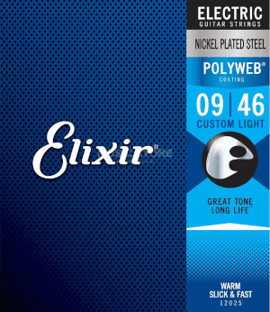 Struny do gitary elektrycznej Elixir 12025 PolyWeb Custom Light 9-46