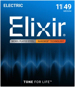 Struny do gitary elektrycznej Elixir 12102 NanoWeb Medium 11-49