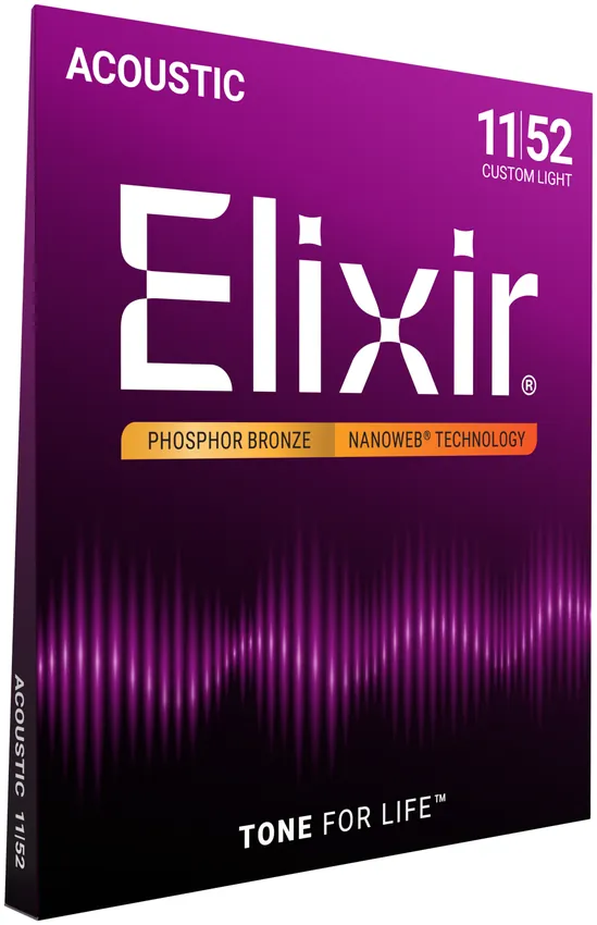 Struny do gitary akustycznej Elixir 16027 Phosphor Bronze 11-52 - miniatura