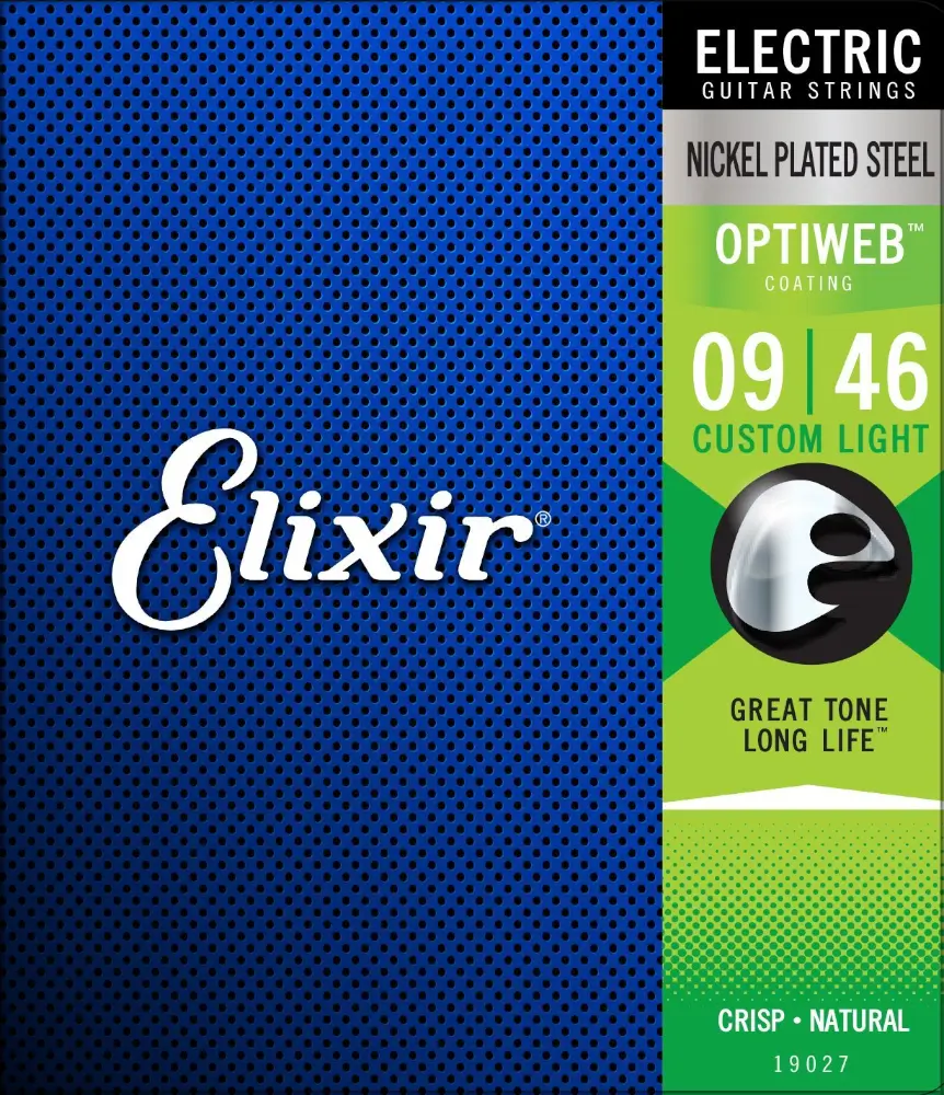 Struny do gitary elektrycznej Elixir 19027 OptiWeb Custom Light 9-46 - miniatura