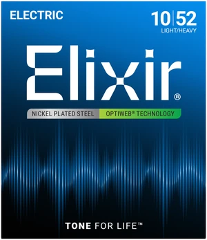 Struny do gitary elektrycznej Elixir 19077 OptiWeb Light-Heavy 10-52