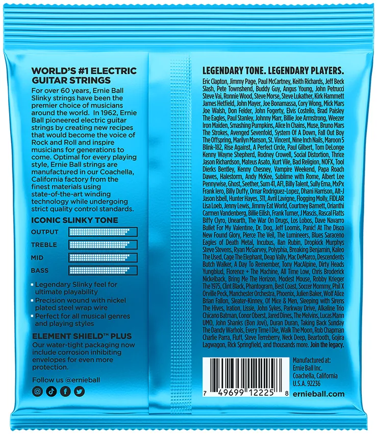 Struny do gitary elektrycznej Ernie Ball 2225 Extra Slinky 8-38 - miniatura