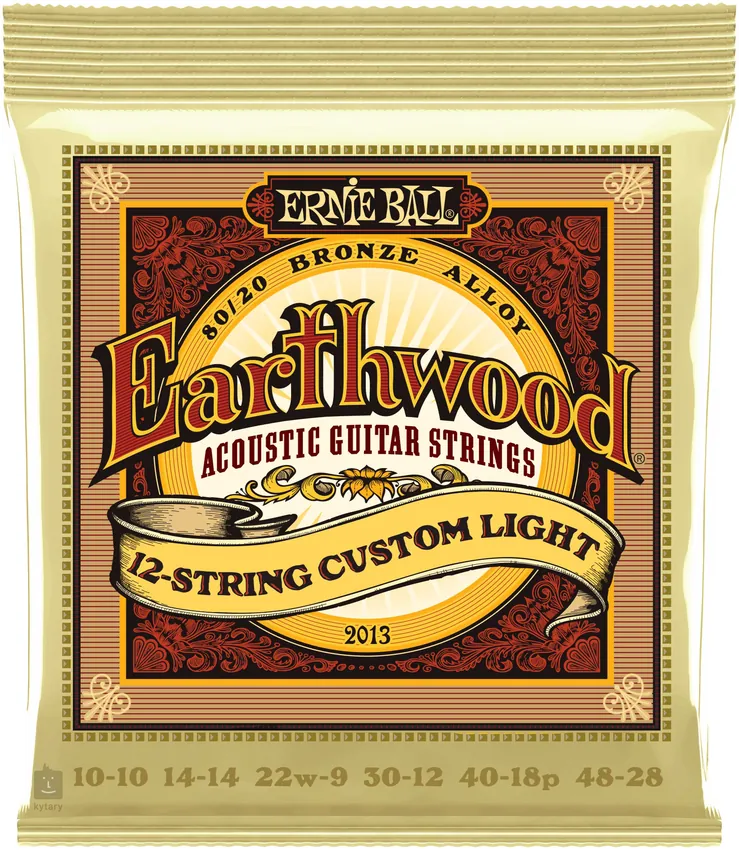 Struny do gitary akustycznej Ernie Ball Earthwood 2013 Bronze 10-48 (12 str.) - miniatura