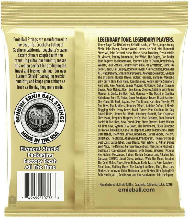 Struny do gitary akustycznej Ernie Ball Earthwood 2013 Bronze 10-48 (12 str.) - miniatura