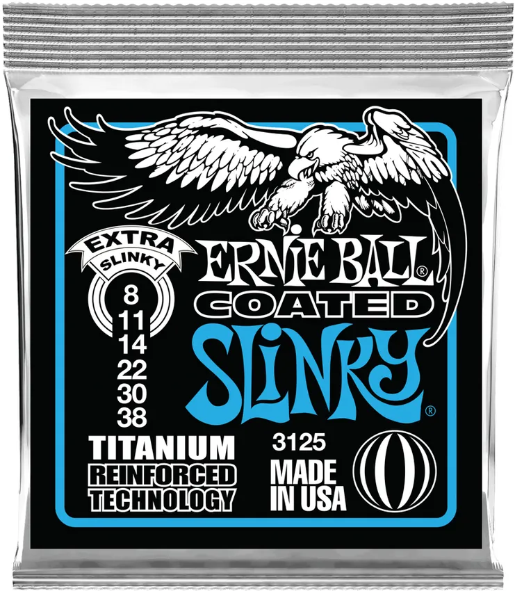 Struny do gitary elektrycznej  Ernie Ball Extra Slinky Coated Titanium 3125 (8-38) - miniatura