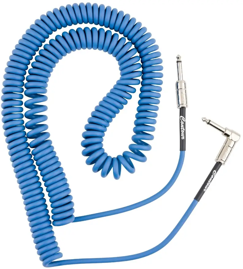 Kabel instrumentalny Fender Contour Series Coil Lake Placid Blue 9 m Jack-Jack kątowy /do gitary - miniatura