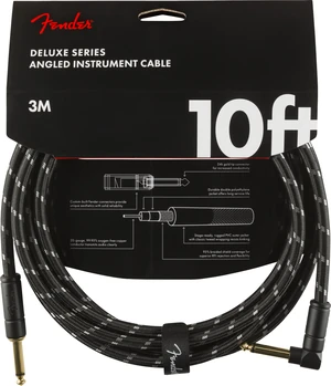 Kabel instrumentalny Fender Deluxe Series Tweed Instrument Cable BLK Jack - Jack kątowy 3m /do gitary