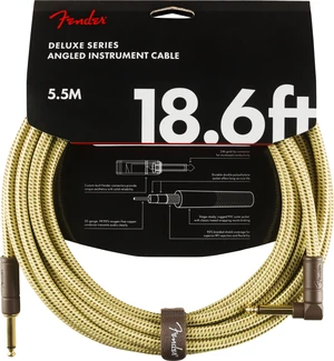 Kabel instrumentalny Fender Deluxe Series Tweed Instrument Cable Jack - Jack kątowy 5,5m /do gitary