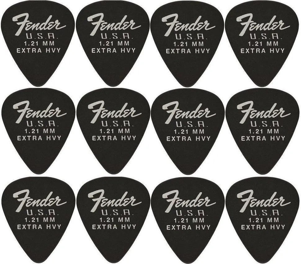 Zestaw kostek gitarowych Fender Dura-Tone 1.21mm Black 12-Pack