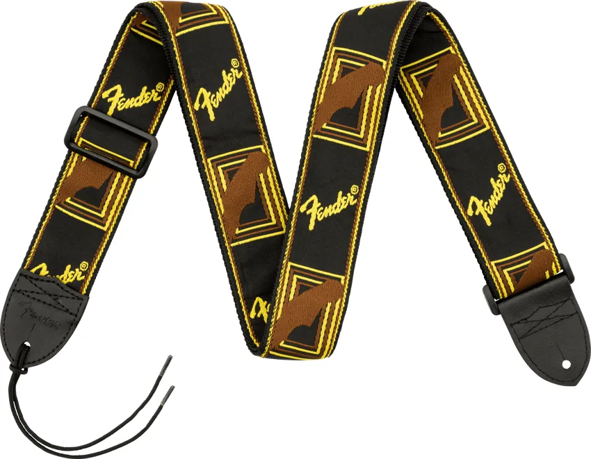 Pasek do gitary Fender Monogrammed Black/Yellow/Brown