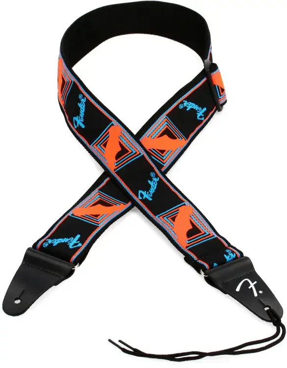 Pasek do gitary Fender Monogrammed Neon Blue/Orange - miniatura
