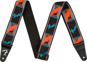 Pasek do gitary Fender Monogrammed Neon Blue/Orange