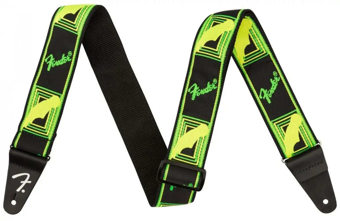 Pasek do gitary Fender Monogrammed Neon Green/Yellow