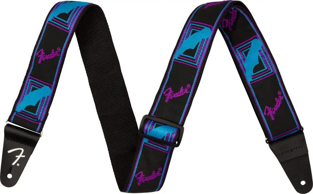 Pasek do gitary Fender Monogrammed Neon Purple/Blue