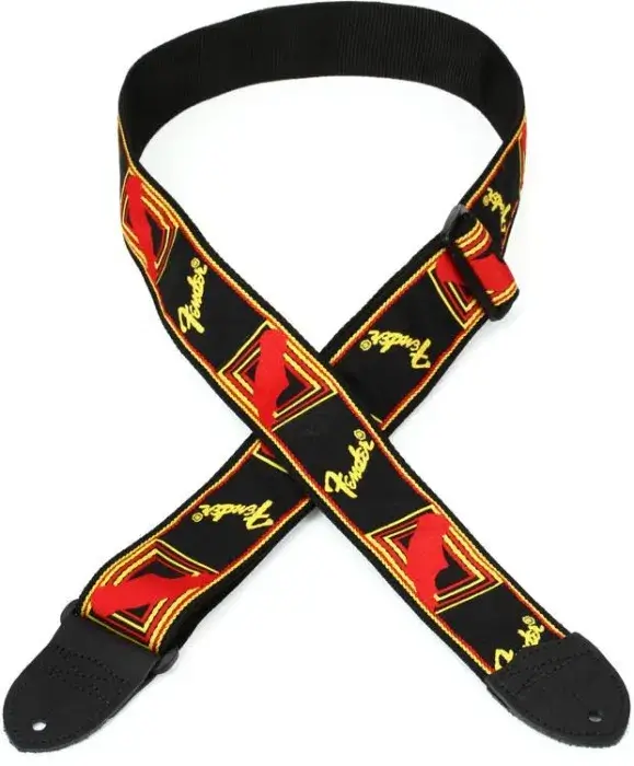 Pasek do gitary Fender Monogrammed Black/Yellow/Red - miniatura