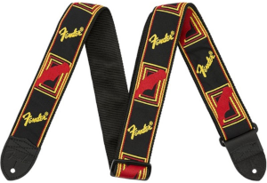 Pasek do gitary Fender Monogrammed Black/Yellow/Red