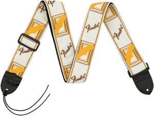Pasek do gitary Fender Monogrammed White/Brown/Yellow