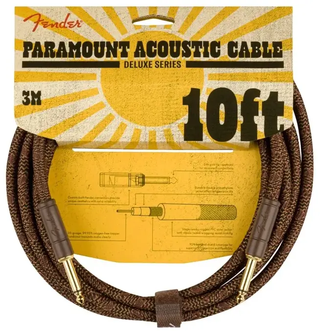 Kabel instrumentalny Fender Paramount acoustic JACK-JACK 3m  - miniatura