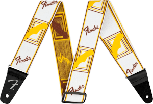 Pasek do gitary Fender WeighLess MONO STRAP White/Brown/Yellow